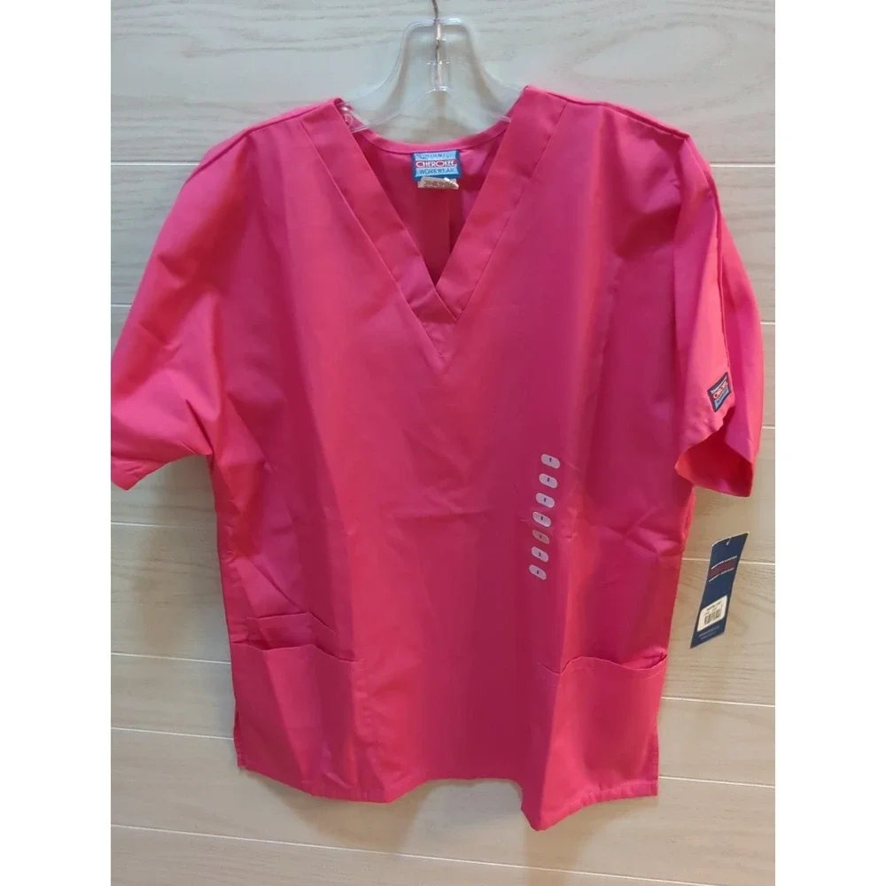 Chreokee dark pink scrubs top pants set women M Medium w/tags cargo pants w/MARK